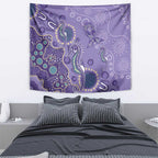 Australia Epilepsy Awareness Tapestry Aboriginal Purple Ribbon with Seahorse - Aussie Hoodie