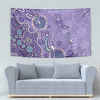 Australia Epilepsy Awareness Tapestry Aboriginal Purple Ribbon with Seahorse - Aussie Hoodie