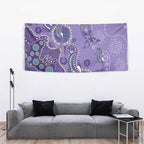 Australia Epilepsy Awareness Tapestry Aboriginal Purple Ribbon with Seahorse - Aussie Hoodie