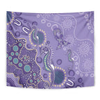 Australia Epilepsy Awareness Tapestry Aboriginal Purple Ribbon with Seahorse - Aussie Hoodie