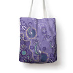Australia Epilepsy Awareness Tote Bag Aboriginal Purple Ribbon with Seahorse - Aussie Hoodie