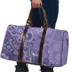 Australia Epilepsy Awareness Travel Bag Aboriginal Purple Ribbon with Seahorse - Aussie Hoodie