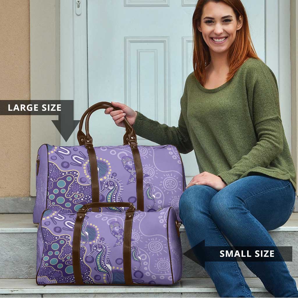 Australia Epilepsy Awareness Travel Bag Aboriginal Purple Ribbon with Seahorse - Aussie Hoodie