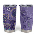 Australia Epilepsy Awareness Tumbler Cup Aboriginal Purple Ribbon with Seahorse - Aussie Hoodie