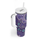 Australia Epilepsy Awareness Tumbler With Handle Aboriginal Purple Ribbon with Seahorse - Aussie Hoodie