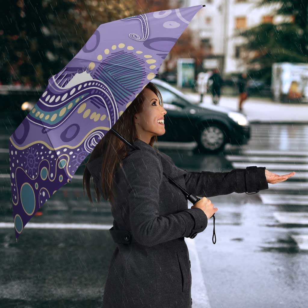 Australia Epilepsy Awareness Umbrella Aboriginal Purple Ribbon with Seahorse - Aussie Hoodie