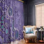 Australia Epilepsy Awareness Window Curtain Aboriginal Purple Ribbon with Seahorse - Aussie Hoodie