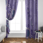 Australia Epilepsy Awareness Window Curtain Aboriginal Purple Ribbon with Seahorse - Aussie Hoodie