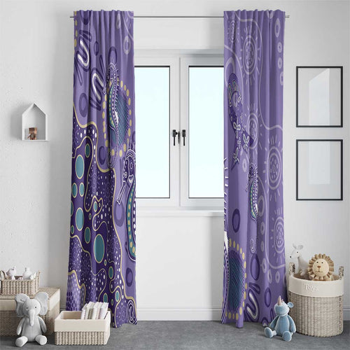 Australia Epilepsy Awareness Window Curtain Aboriginal Purple Ribbon with Seahorse - Aussie Hoodie