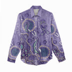 Australia Epilepsy Awareness Women Casual Shirt Aboriginal Purple Ribbon with Seahorse - Aussie Hoodie