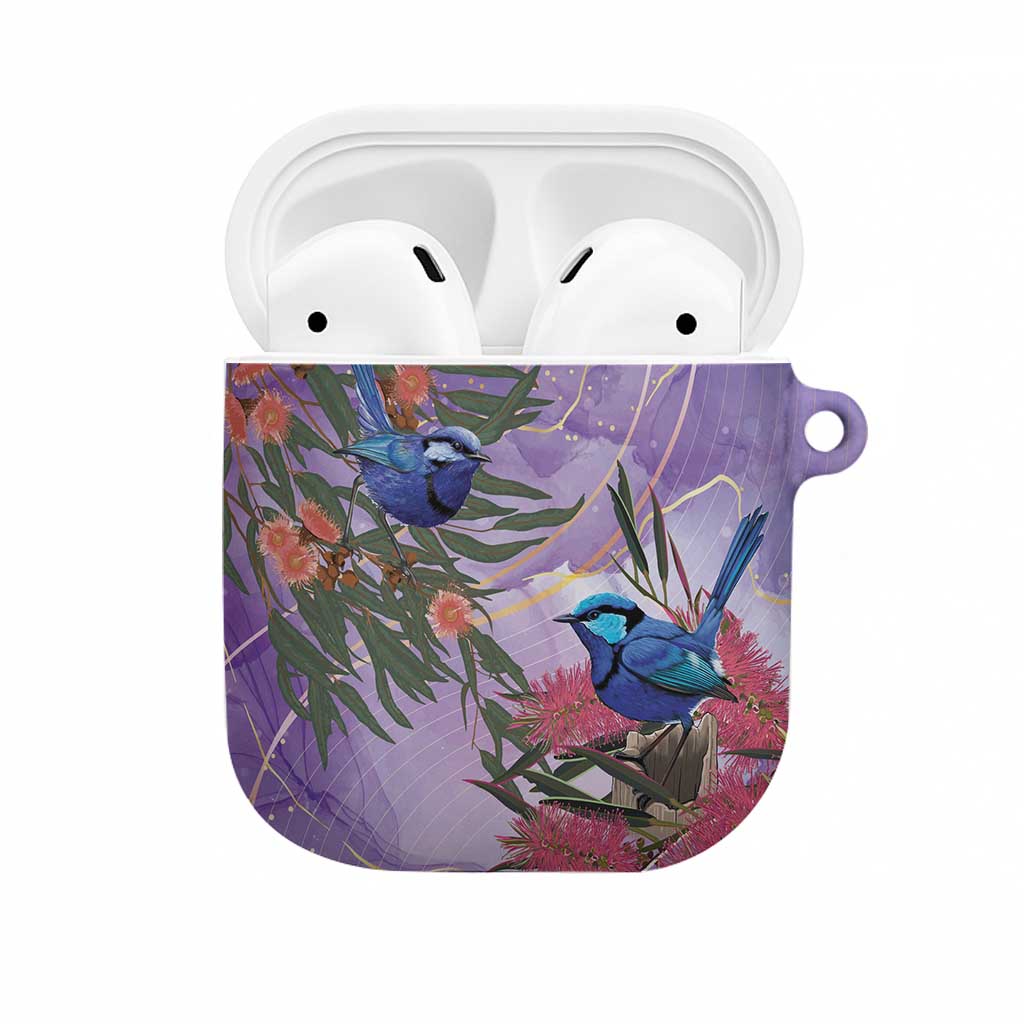 Australia Splendid Fairy Wren on Eucalyptus AirPods Case Epilepsy Awareness - Aussie Hoodie