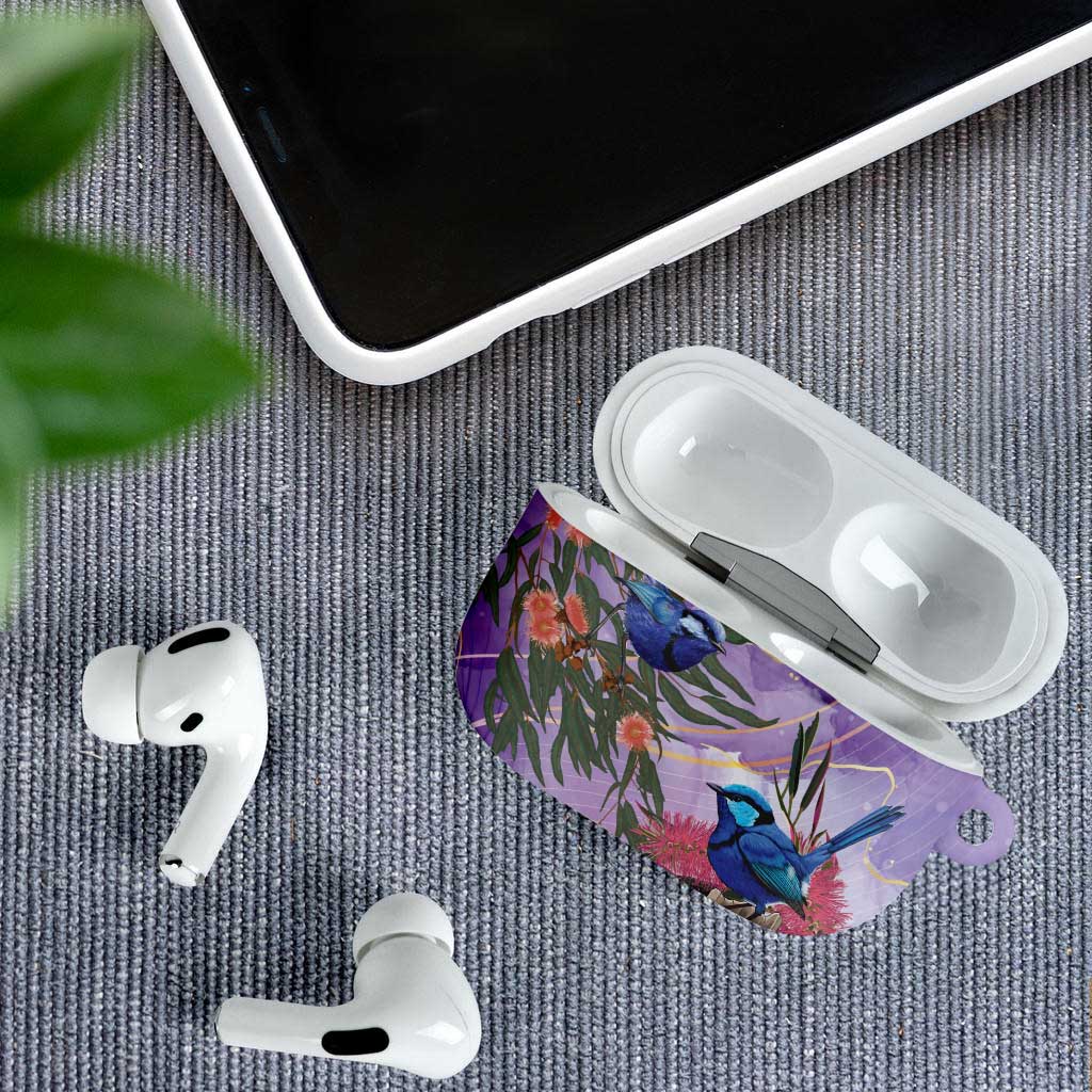 Australia Splendid Fairy Wren on Eucalyptus AirPods Case Epilepsy Awareness - Aussie Hoodie