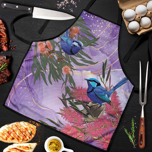 Australia Splendid Fairy Wren on Eucalyptus Apron Epilepsy Awareness - Aussie Hoodie