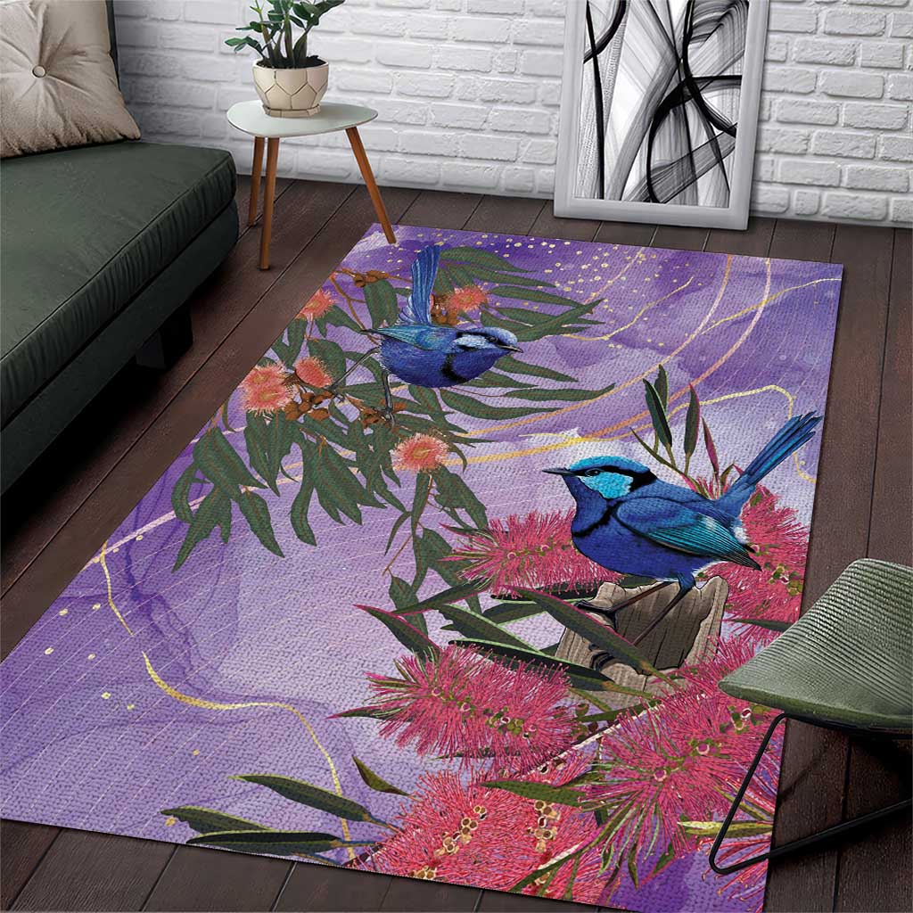 Australia Splendid Fairy Wren on Eucalyptus Area Rug Epilepsy Awareness - Aussie Hoodie