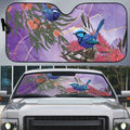 Australia Splendid Fairy Wren on Eucalyptus Auto Sun Shade Epilepsy Awareness - Aussie Hoodie