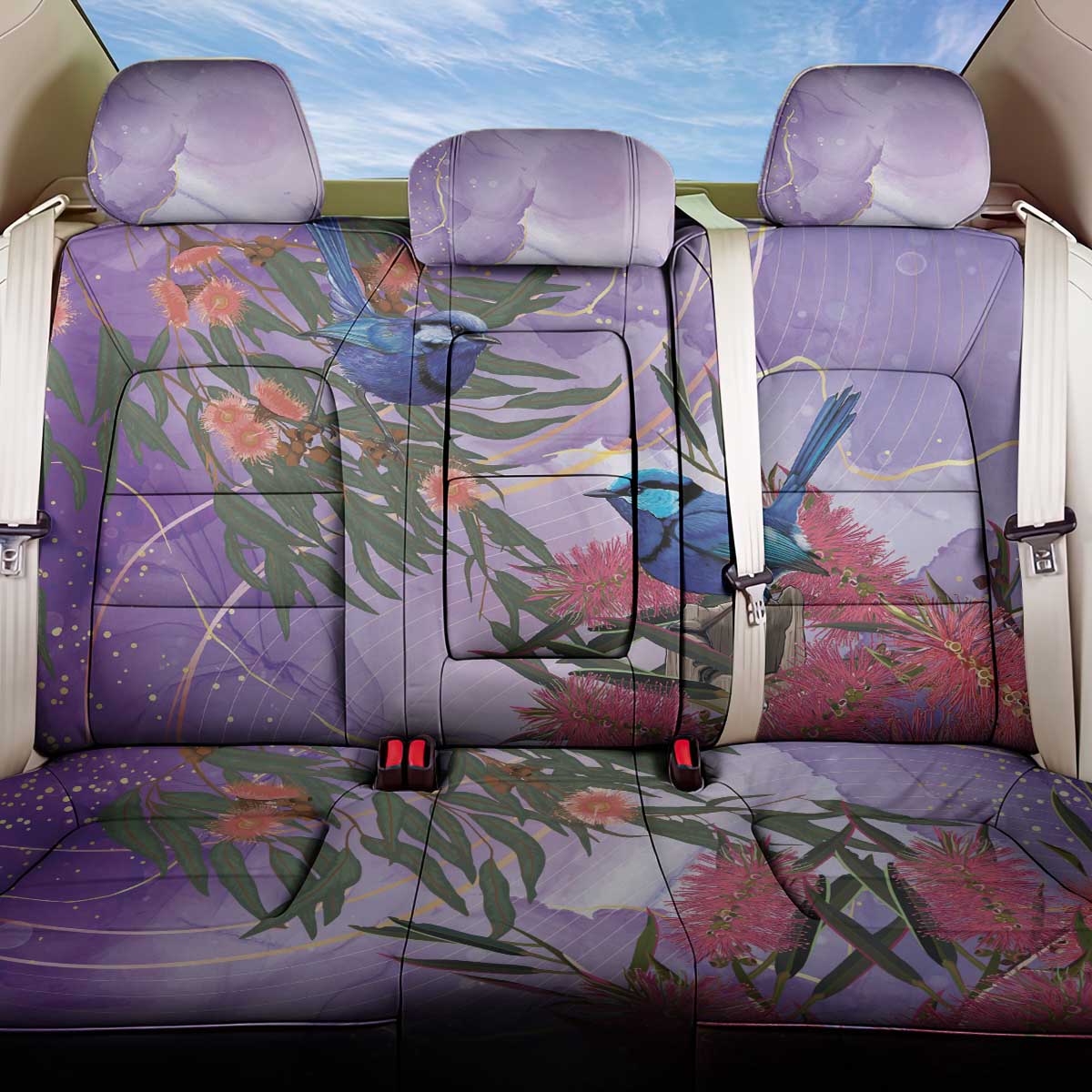 Australia Splendid Fairy Wren on Eucalyptus Back Car Seat Cover Epilepsy Awareness - Aussie Hoodie