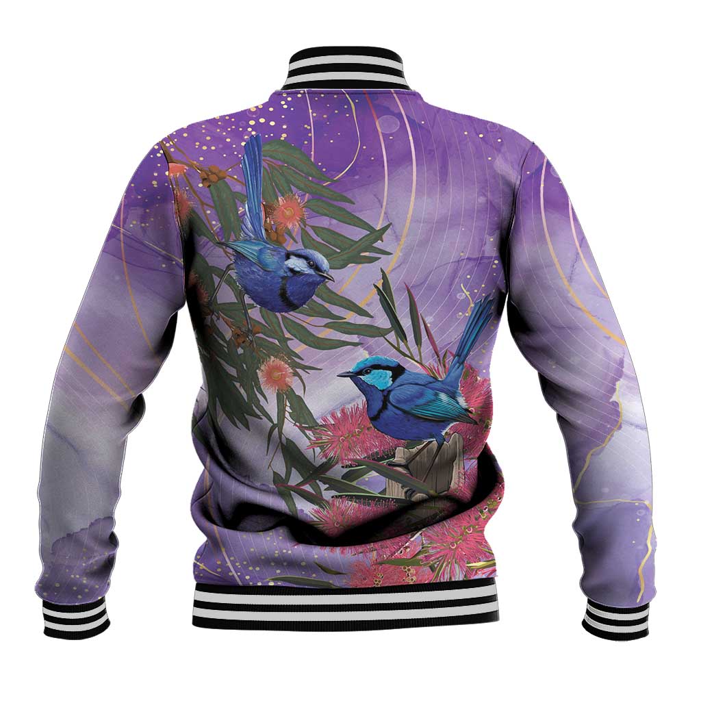 Australia Splendid Fairy Wren on Eucalyptus Baseball Jacket Epilepsy Awareness - Aussie Hoodie