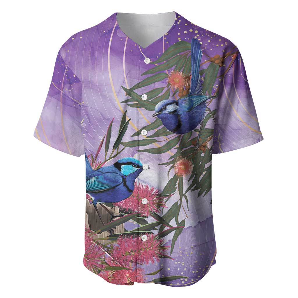 Australia Splendid Fairy Wren on Eucalyptus Baseball Jersey Epilepsy Awareness - Aussie Hoodie