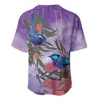 Australia Splendid Fairy Wren on Eucalyptus Baseball Jersey Epilepsy Awareness - Aussie Hoodie