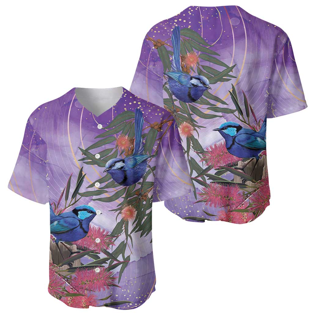 Australia Splendid Fairy Wren on Eucalyptus Baseball Jersey Epilepsy Awareness - Aussie Hoodie