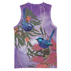 Australia Splendid Fairy Wren on Eucalyptus Basketball Jersey Epilepsy Awareness - Aussie Hoodie