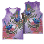 Australia Splendid Fairy Wren on Eucalyptus Basketball Jersey Epilepsy Awareness - Aussie Hoodie