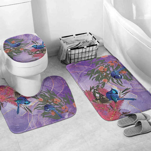 Australia Splendid Fairy Wren on Eucalyptus Bathroom Set Epilepsy Awareness - Aussie Hoodie