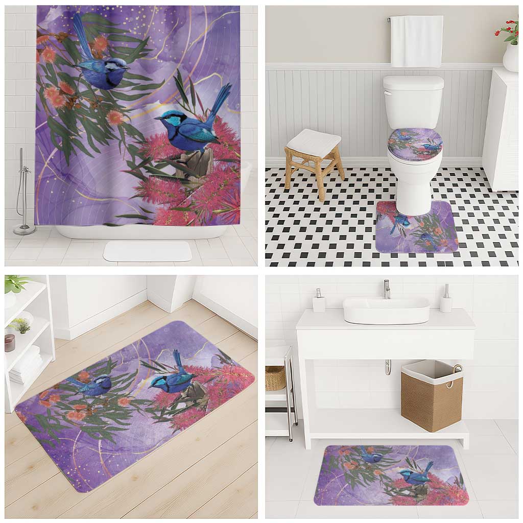 Australia Splendid Fairy Wren on Eucalyptus Bathroom Set Epilepsy Awareness - Aussie Hoodie