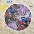 Australia Splendid Fairy Wren on Eucalyptus Beach Blanket Epilepsy Awareness - Aussie Hoodie