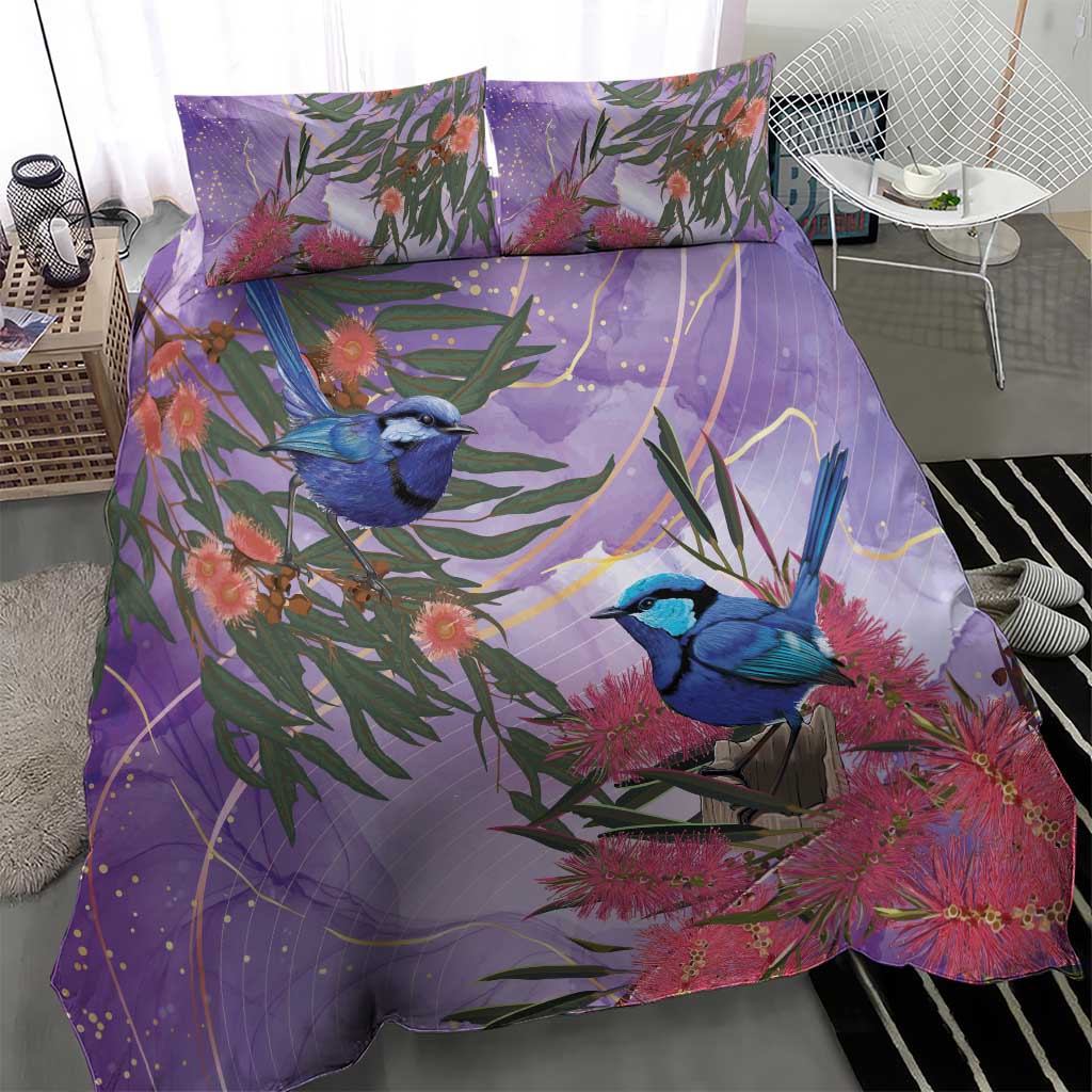 Australia Splendid Fairy Wren on Eucalyptus Bedding Set Epilepsy Awareness - Aussie Hoodie
