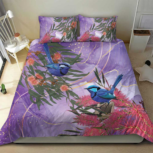 Australia Splendid Fairy Wren on Eucalyptus Bedding Set Epilepsy Awareness - Aussie Hoodie