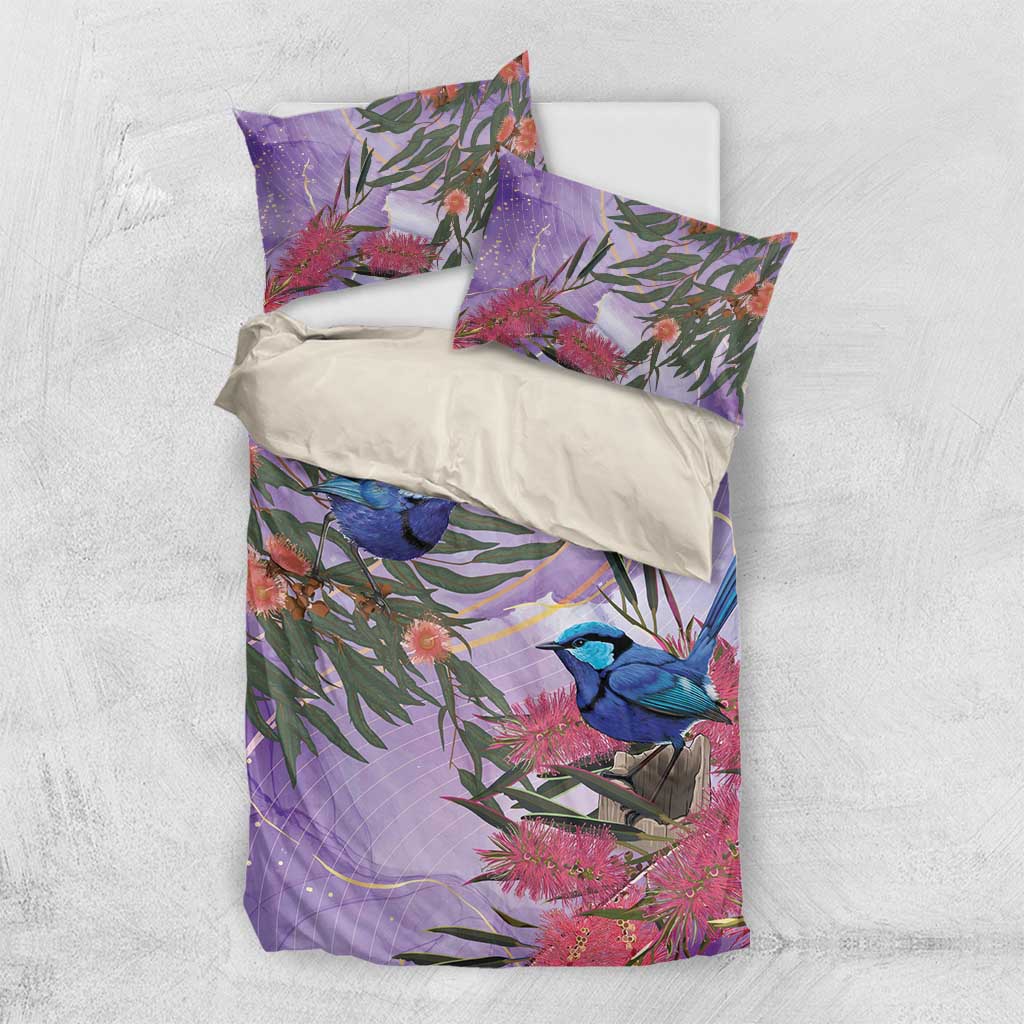 Australia Splendid Fairy Wren on Eucalyptus Bedding Set Epilepsy Awareness - Aussie Hoodie