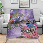 Australia Splendid Fairy Wren on Eucalyptus Blanket Epilepsy Awareness - Aussie Hoodie