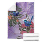 Australia Splendid Fairy Wren on Eucalyptus Blanket Epilepsy Awareness - Aussie Hoodie