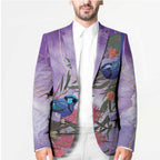 Australia Splendid Fairy Wren on Eucalyptus Blazer Epilepsy Awareness - Aussie Hoodie