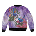 Australia Splendid Fairy Wren on Eucalyptus Bomber Jacket Epilepsy Awareness - Aussie Hoodie