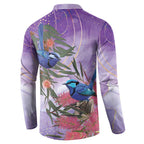 Australia Splendid Fairy Wren on Eucalyptus Button Sweatshirt Epilepsy Awareness - Aussie Hoodie