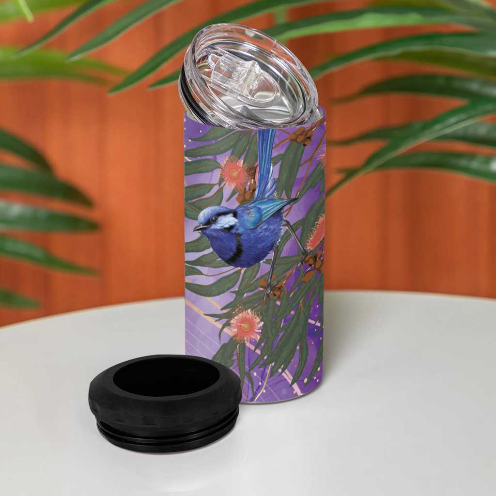 Australia Splendid Fairy Wren on Eucalyptus 4 in 1 Can Cooler Tumbler Epilepsy Awareness - Aussie Hoodie