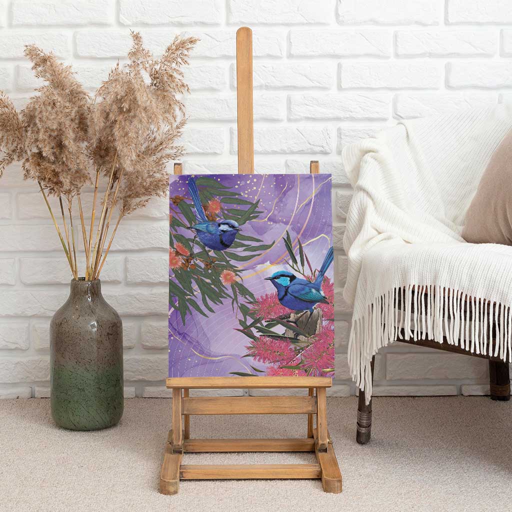 Australia Splendid Fairy Wren on Eucalyptus Canvas Wall Art Epilepsy Awareness - Aussie Hoodie