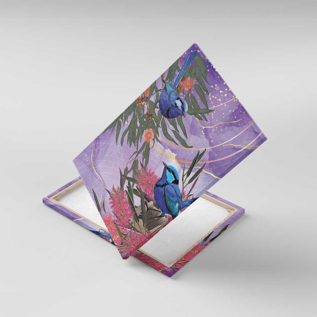 Australia Splendid Fairy Wren on Eucalyptus Canvas Wall Art Epilepsy Awareness - Aussie Hoodie