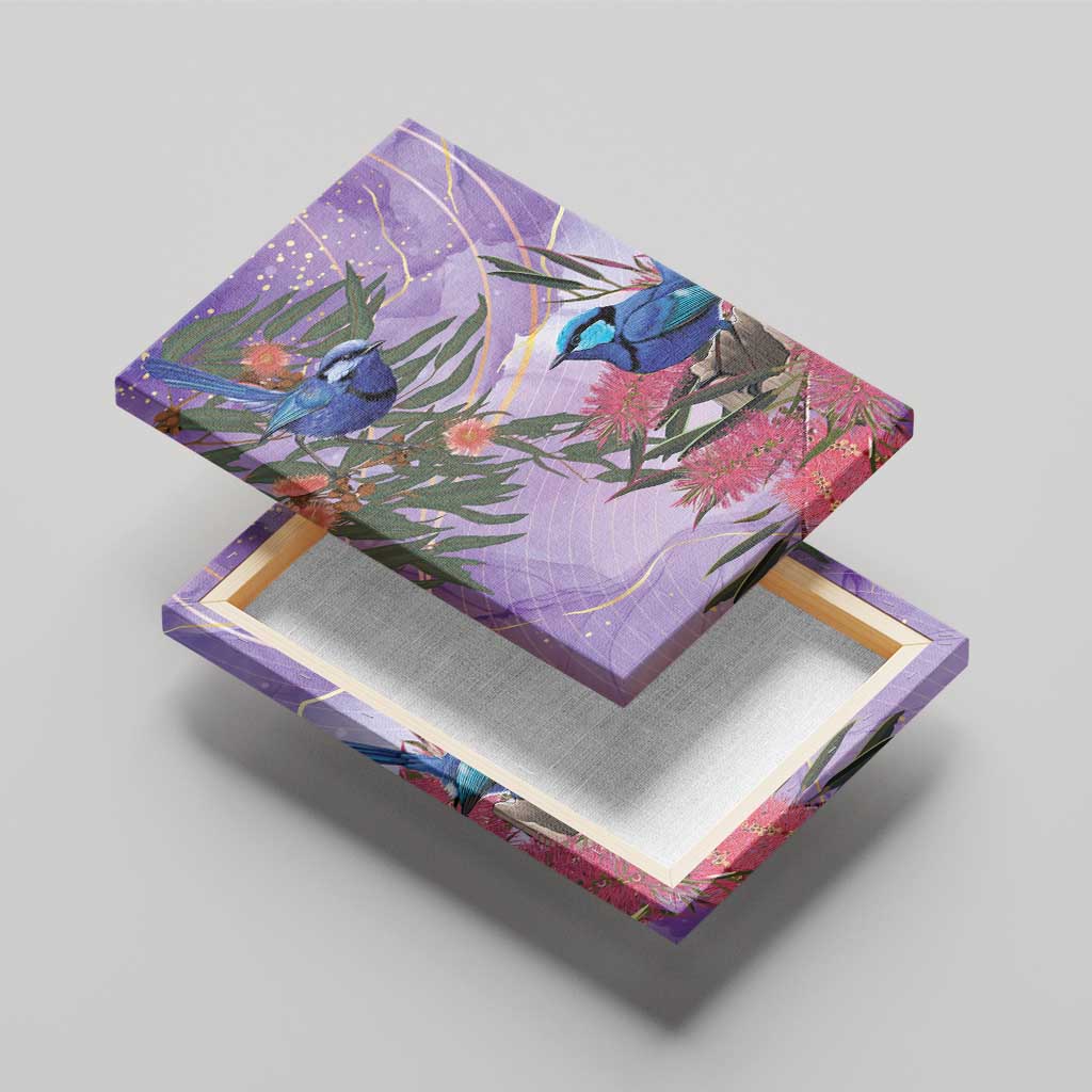 Australia Splendid Fairy Wren on Eucalyptus Canvas Wall Art Epilepsy Awareness - Aussie Hoodie