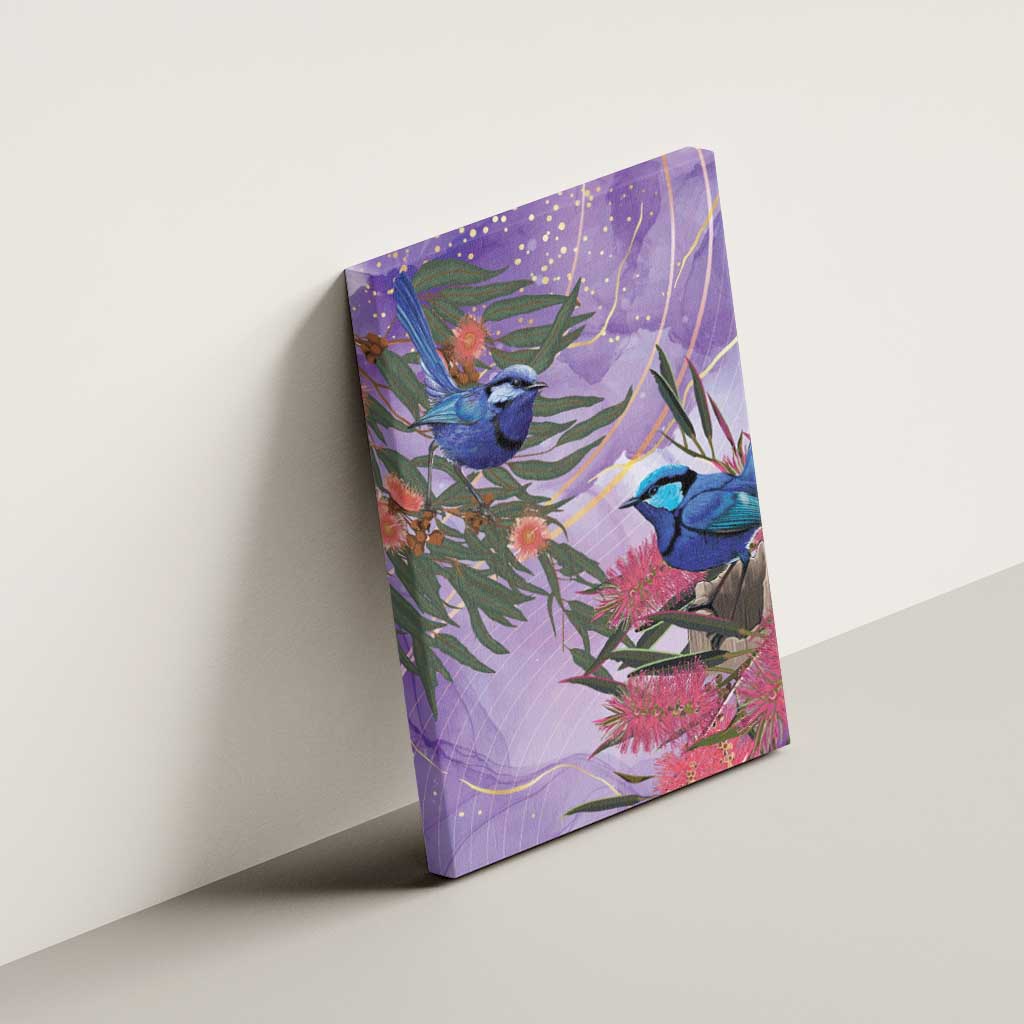 Australia Splendid Fairy Wren on Eucalyptus Canvas Wall Art Epilepsy Awareness - Aussie Hoodie