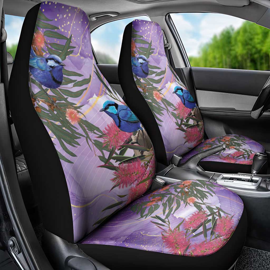 Australia Splendid Fairy Wren on Eucalyptus Car Seat Cover Epilepsy Awareness - Aussie Hoodie