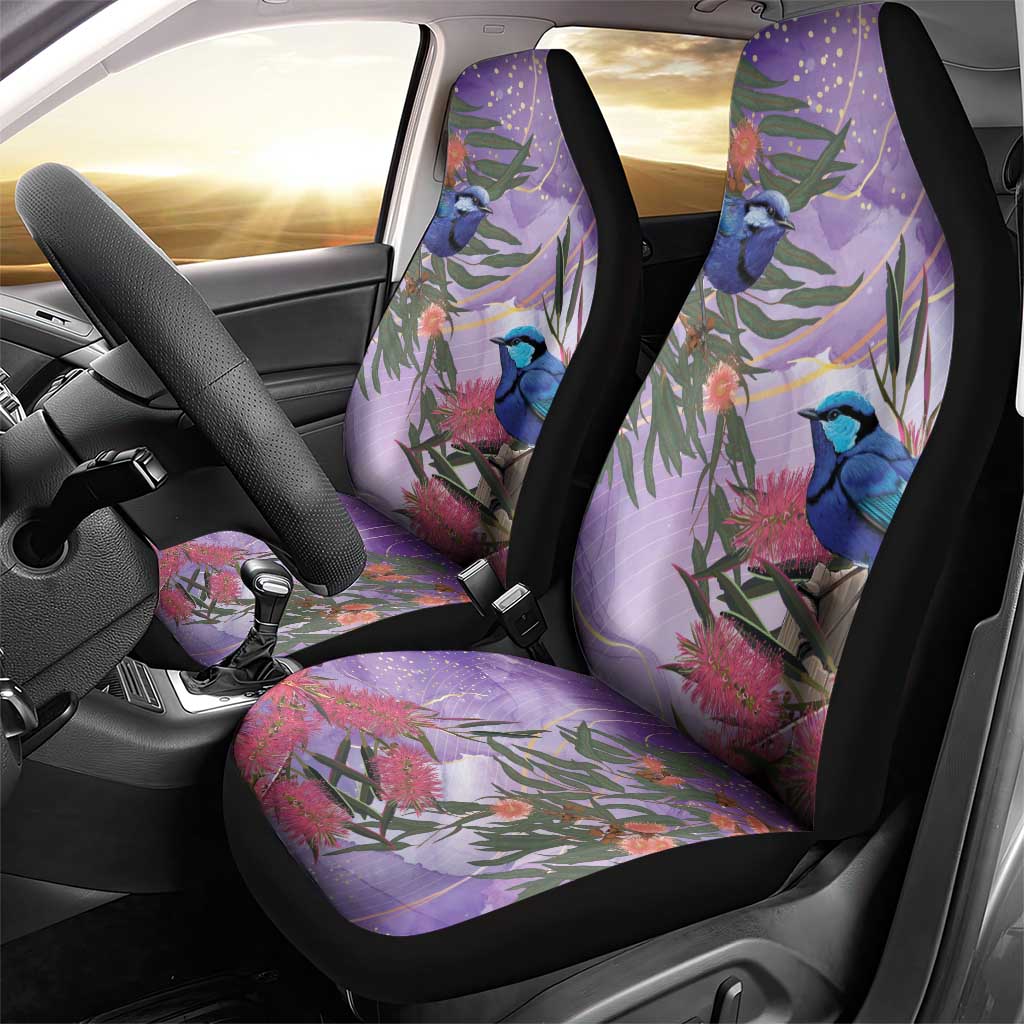 Australia Splendid Fairy Wren on Eucalyptus Car Seat Cover Epilepsy Awareness - Aussie Hoodie