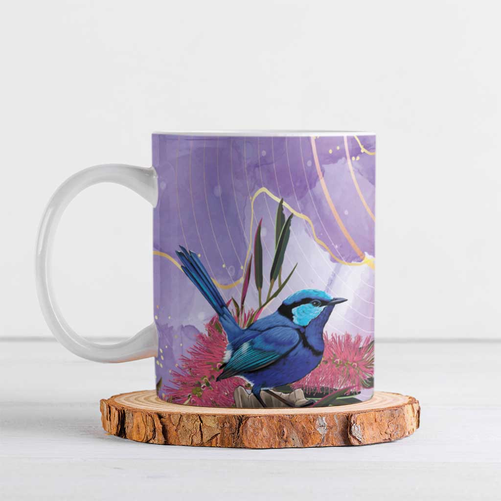 Australia Splendid Fairy Wren on Eucalyptus Ceramic Mug Epilepsy Awareness - Aussie Hoodie