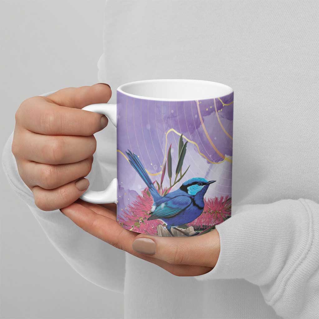 Australia Splendid Fairy Wren on Eucalyptus Ceramic Mug Epilepsy Awareness - Aussie Hoodie