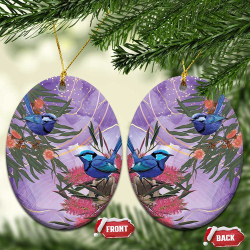 Australia Splendid Fairy Wren on Eucalyptus Ceramic Ornament Epilepsy Awareness - Aussie Hoodie