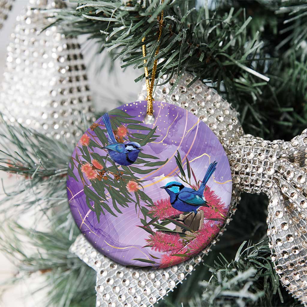 Australia Splendid Fairy Wren on Eucalyptus Ceramic Ornament Epilepsy Awareness - Aussie Hoodie