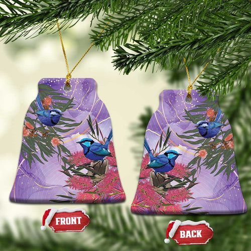 Australia Splendid Fairy Wren on Eucalyptus Ceramic Ornament Epilepsy Awareness - Aussie Hoodie