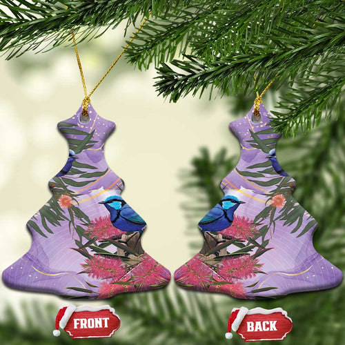 Australia Splendid Fairy Wren on Eucalyptus Ceramic Ornament Epilepsy Awareness - Aussie Hoodie